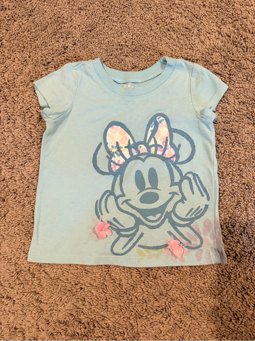 Disney Light Blue Minnie Mouse Floral Tee - Kids